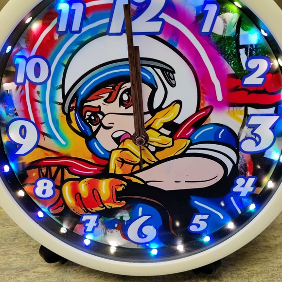 Speed Racer retro white cool multi light colors dance light led clock - Picture 12 of 13